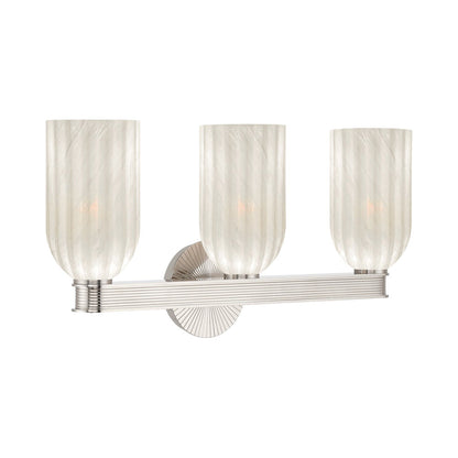 Lotus Cylinder Bath Vanity Light in Polished Nickel.