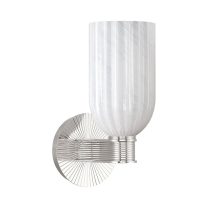 Lotus Cylinder Wall Light in Polished Nickel.