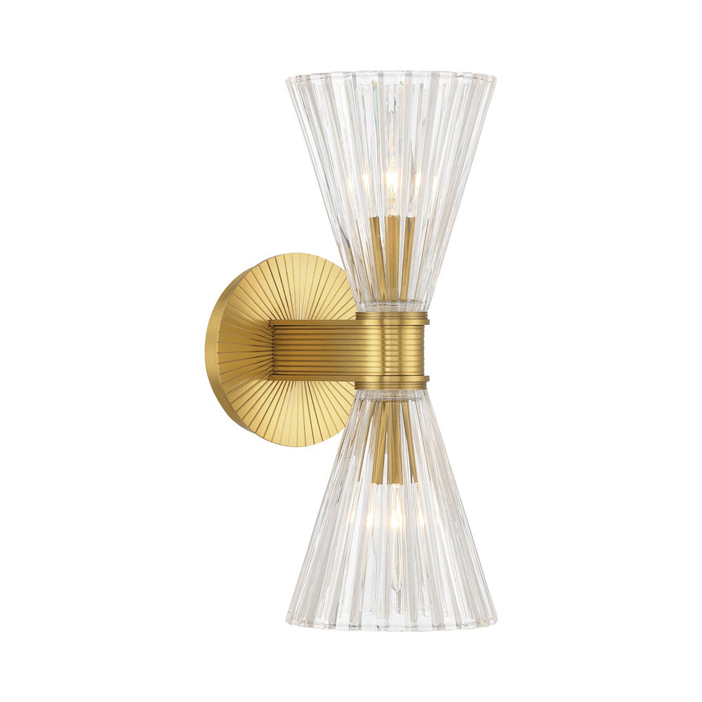 Lotus Double Cone Wall Light in Luxe Gold.