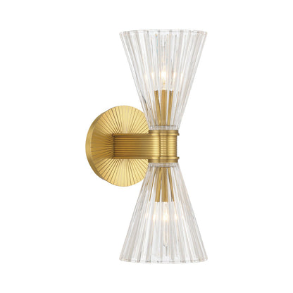 Lotus Double Cone Wall Light in Luxe Gold.