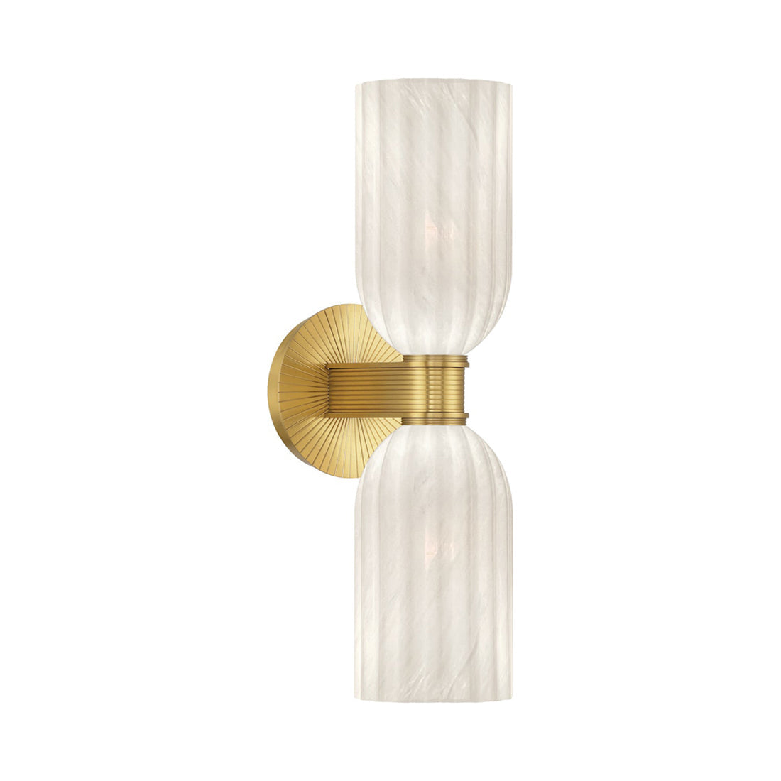 Lotus Double Cylinder Wall Light in Luxe Gold.