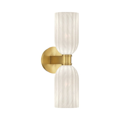 Lotus Double Cylinder Wall Light in Luxe Gold.