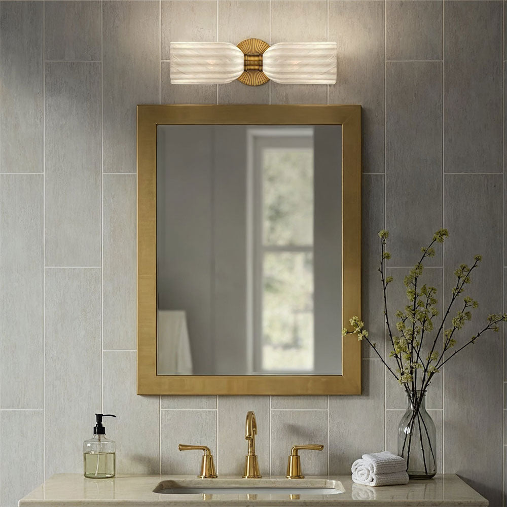 Lotus Double Cylinder Wall Light in bathroom.