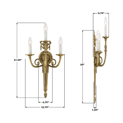 Loxley Wall Light - line drawing.