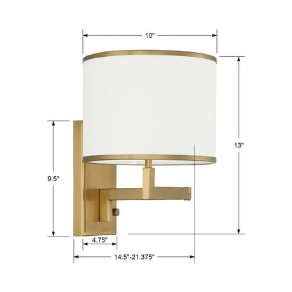 Madison Wall Light - line drawing.