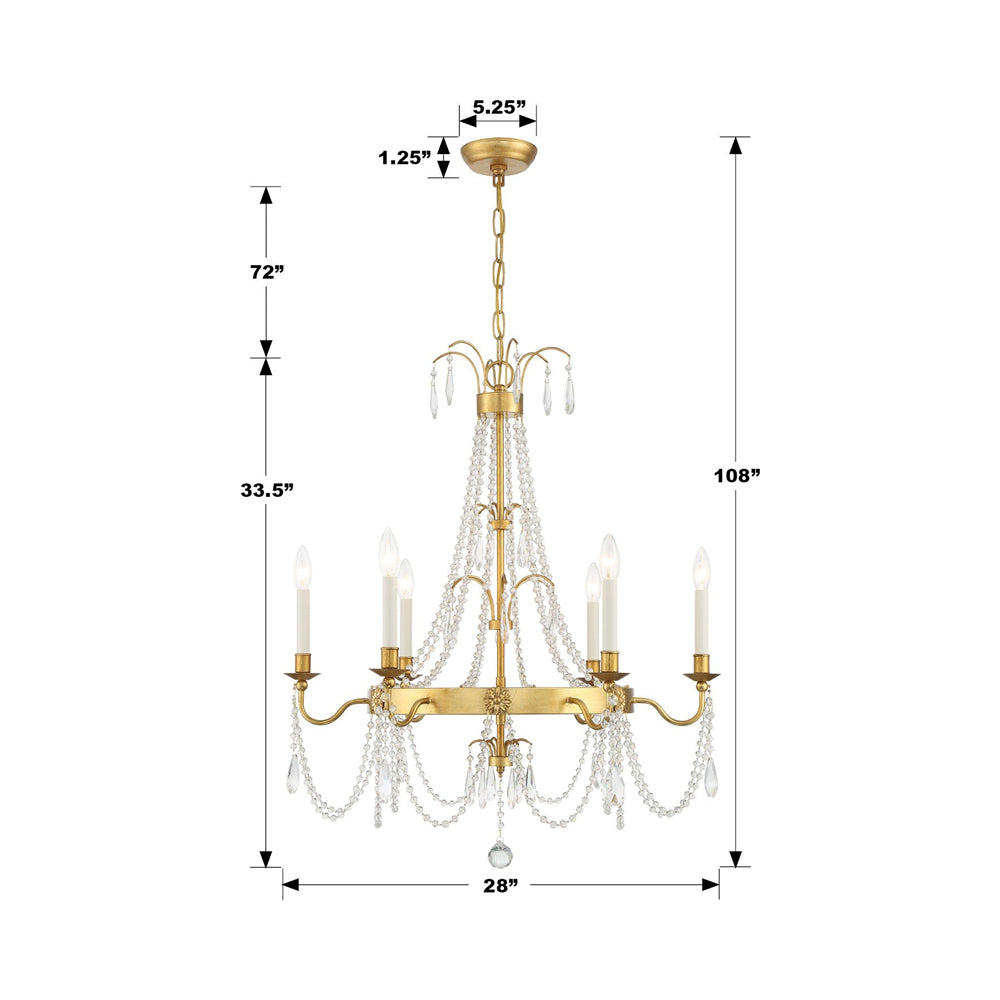 Maizey Chandelier - line drawing.