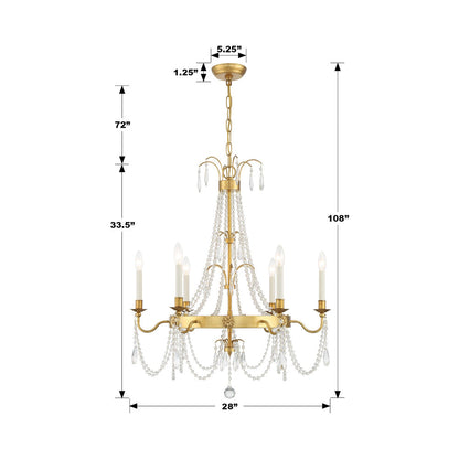 Maizey Chandelier - line drawing.