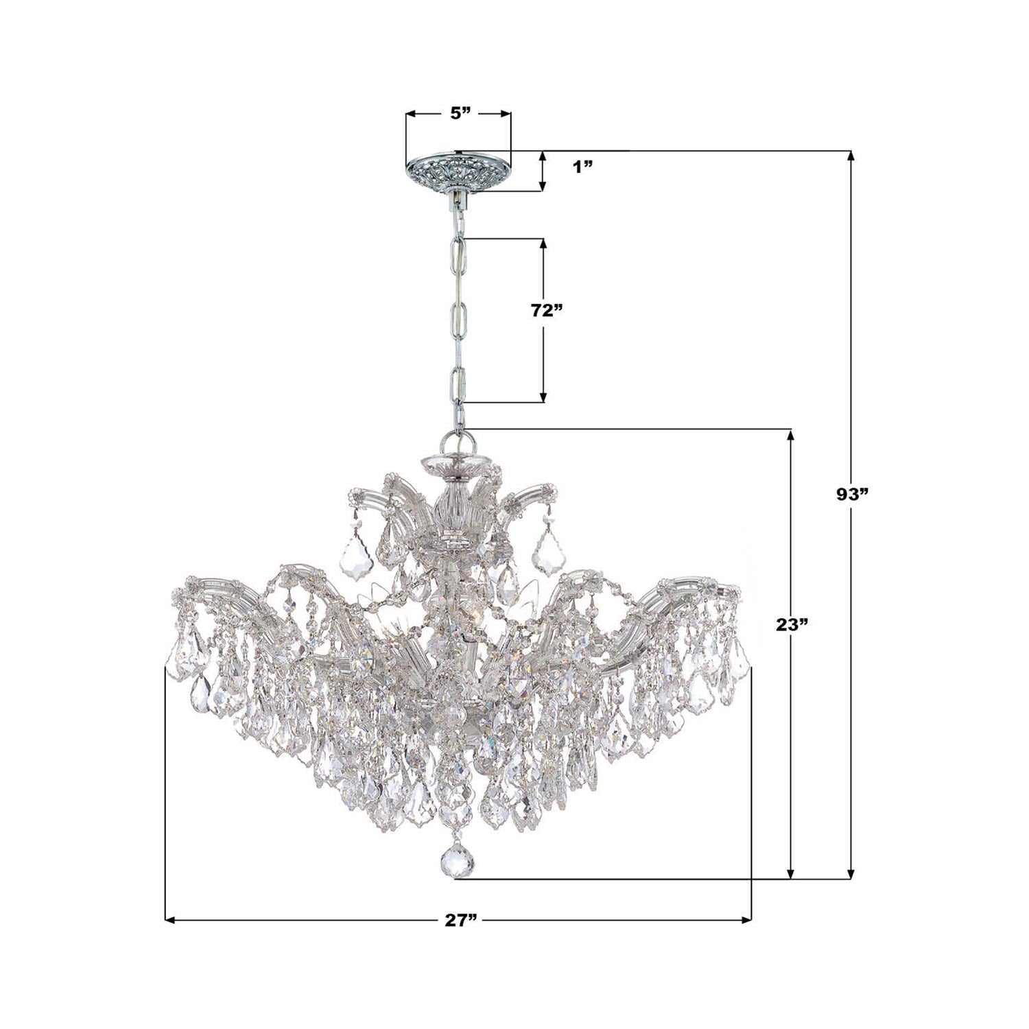 Maria Theresa Chandelier - line drawing.