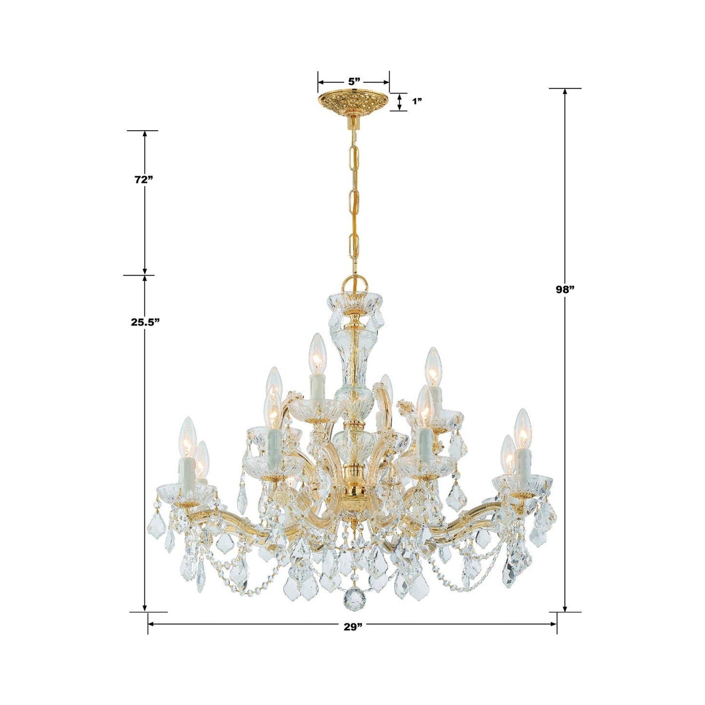 Maria Theresa Chandelier - line drawing.
