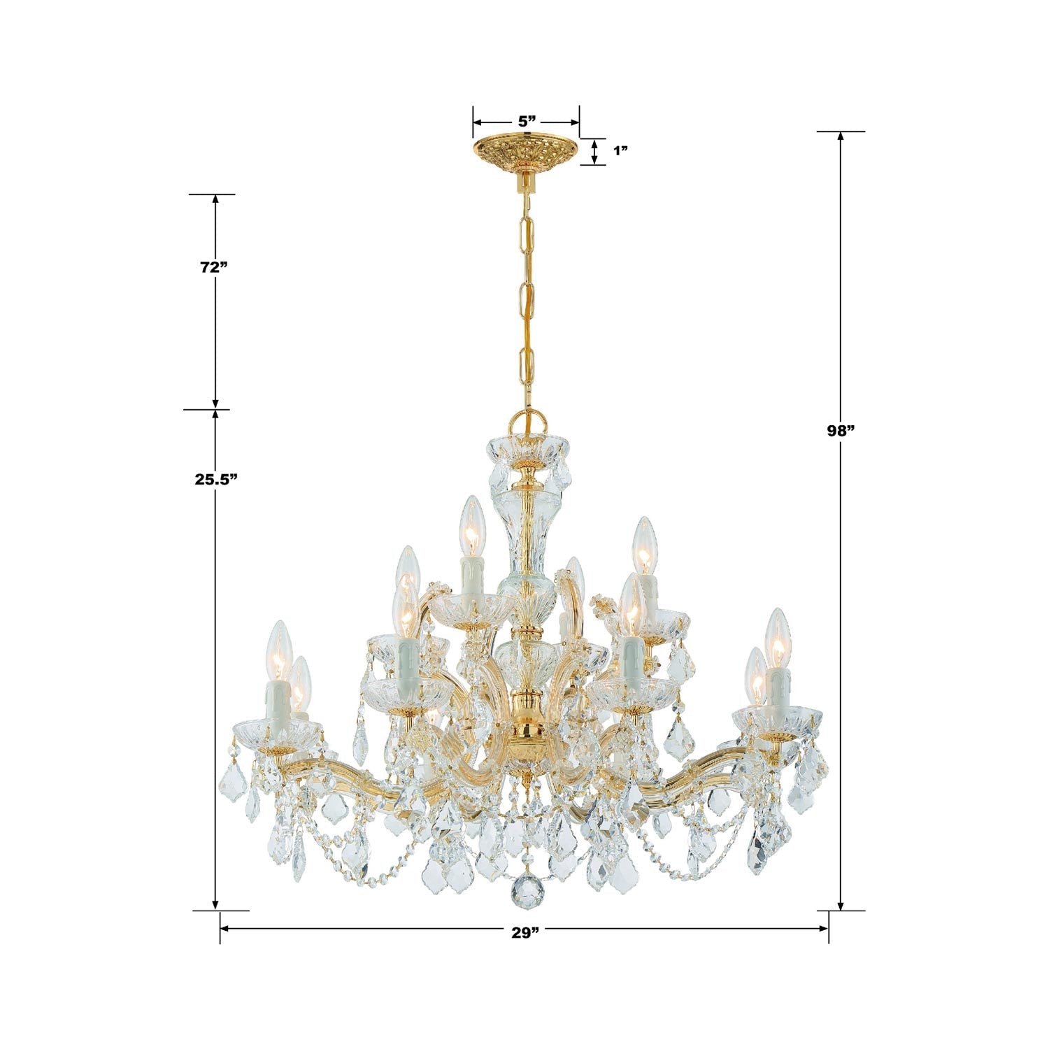 Maria Theresa Chandelier - line drawing.