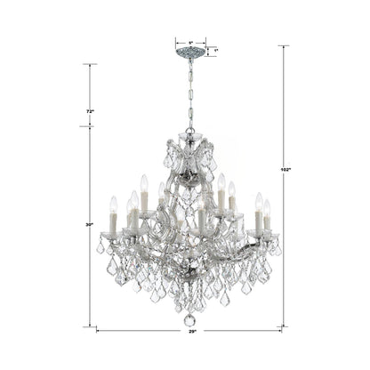 Maria Theresa Crystal Chandelier - line drawing.