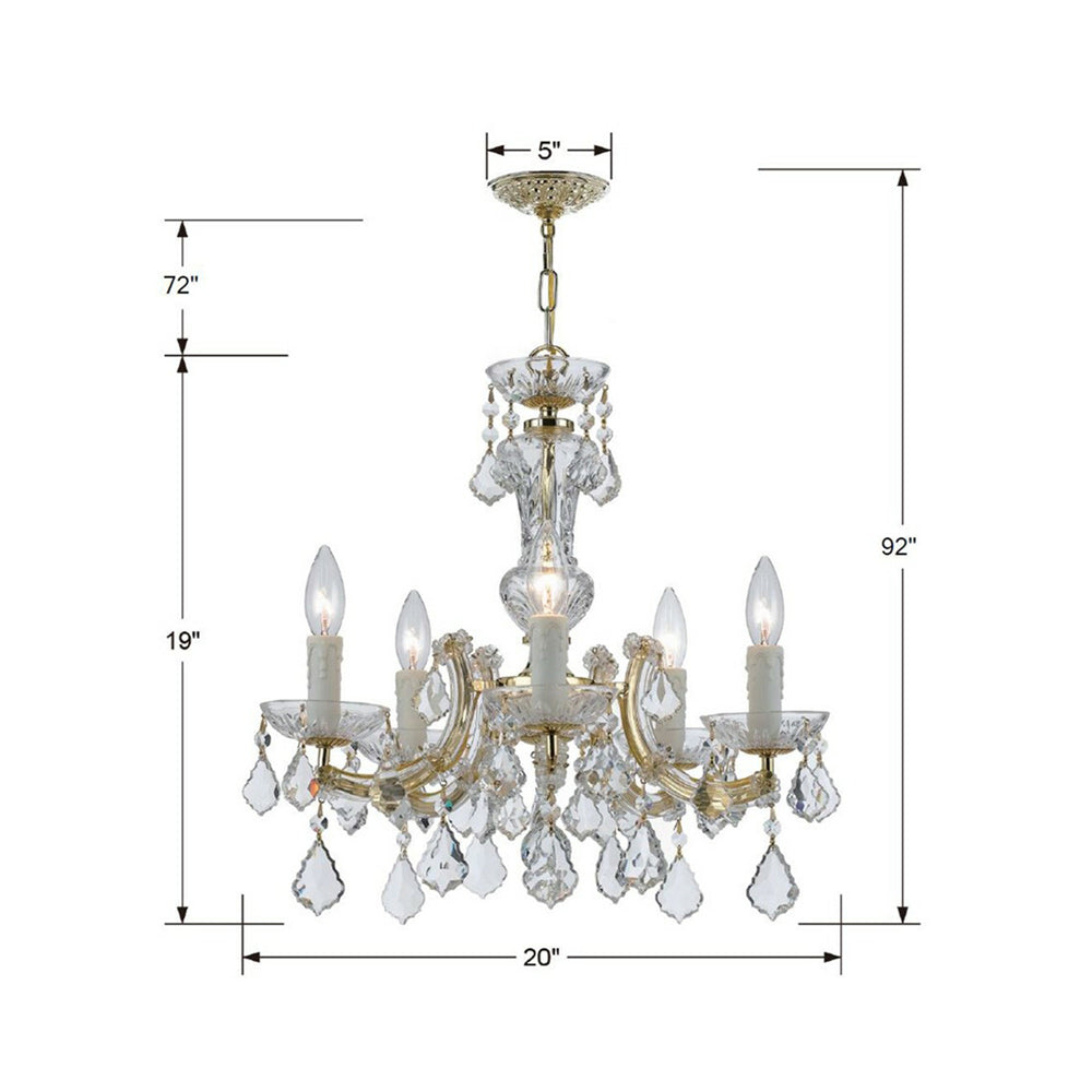 Maria Theresa Mini Multi Light Chandelier - line drawing.