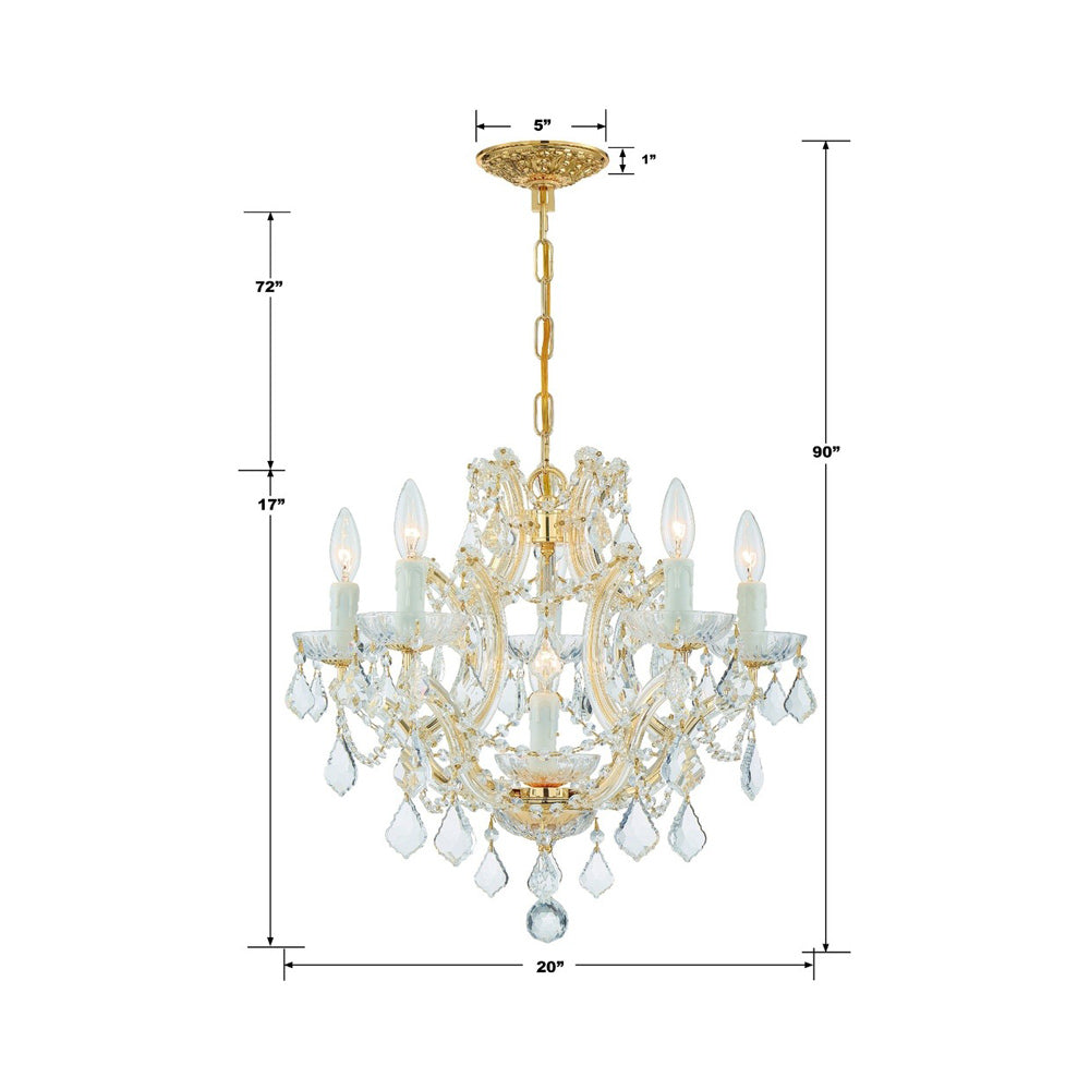 Maria Theresa Multi Light Chandelier - line drawing.