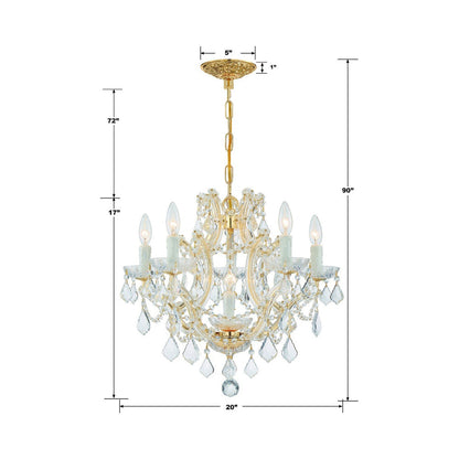 Maria Theresa Multi Light Chandelier - line drawing.