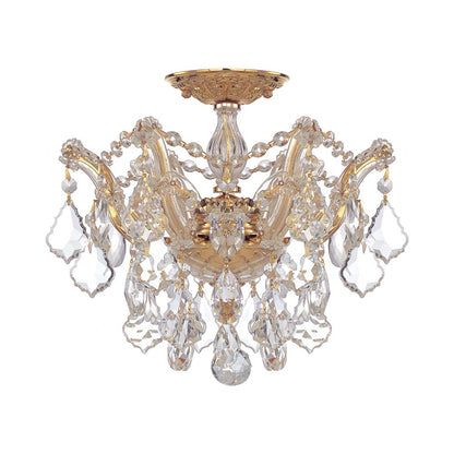 Maria Theresa Semi Flush Mount Ceiling Light in Gold (3-Light).