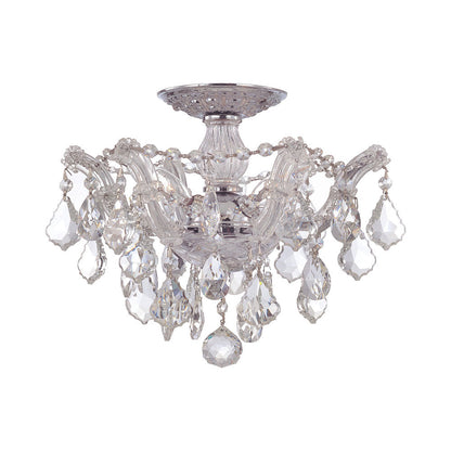 Maria Theresa Semi Flush Mount Ceiling Light in Polished Chrome (3-Light).