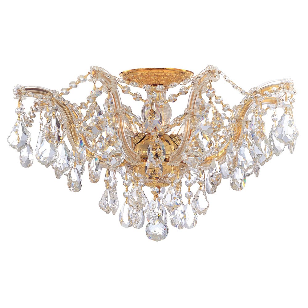 Maria Theresa Semi Flush Mount Ceiling Light in Gold (5-Light).