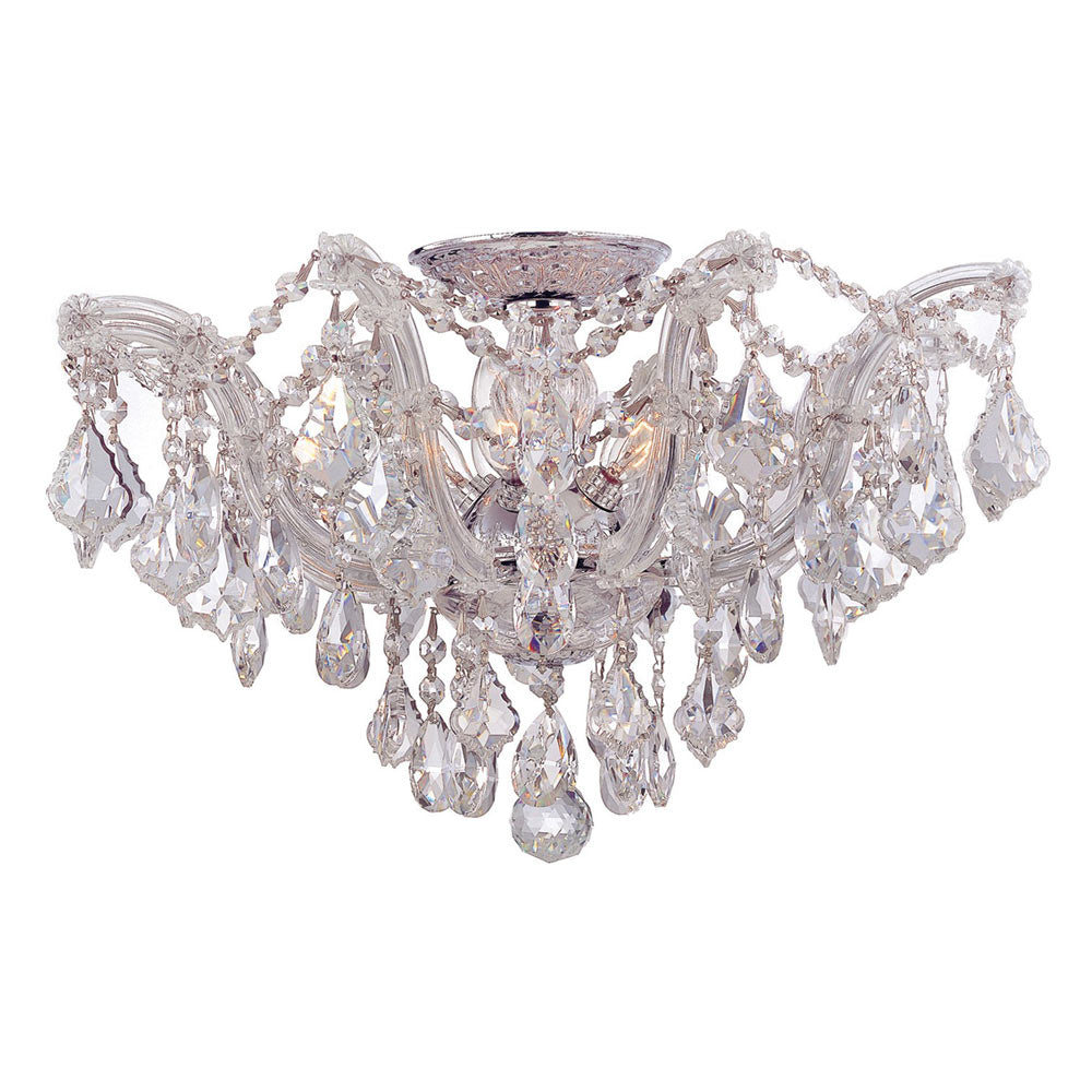 Maria Theresa Semi Flush Mount Ceiling Light in Polished Chrome (5-Light).