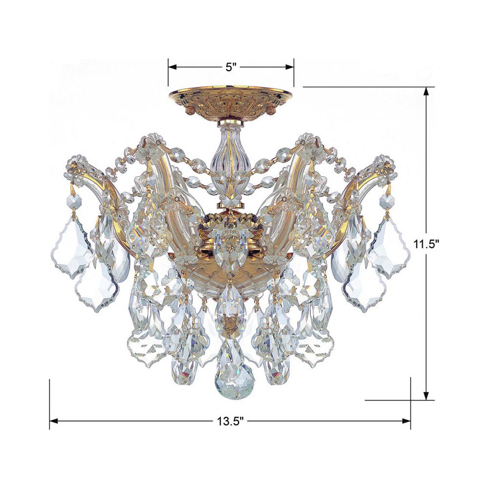 Maria Theresa Semi Flush Mount Ceiling Light - line drawing.