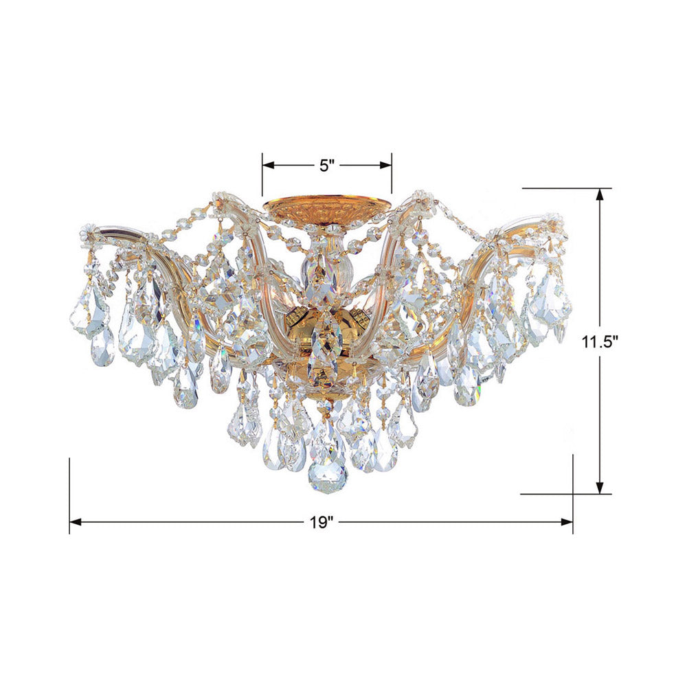 Maria Theresa Semi Flush Mount Ceiling Light - line drawing.