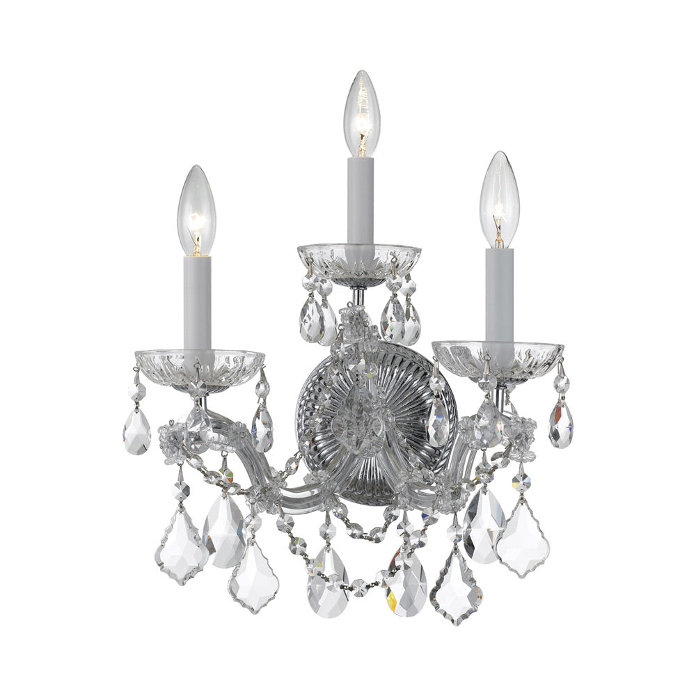 Maria Theresa Wall Light in Polished Chrome (3-Light).