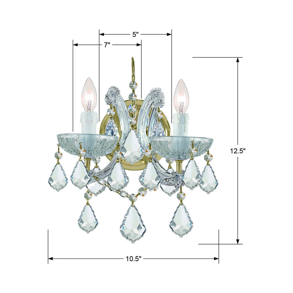 Maria Theresa Wall Light - line drawing.