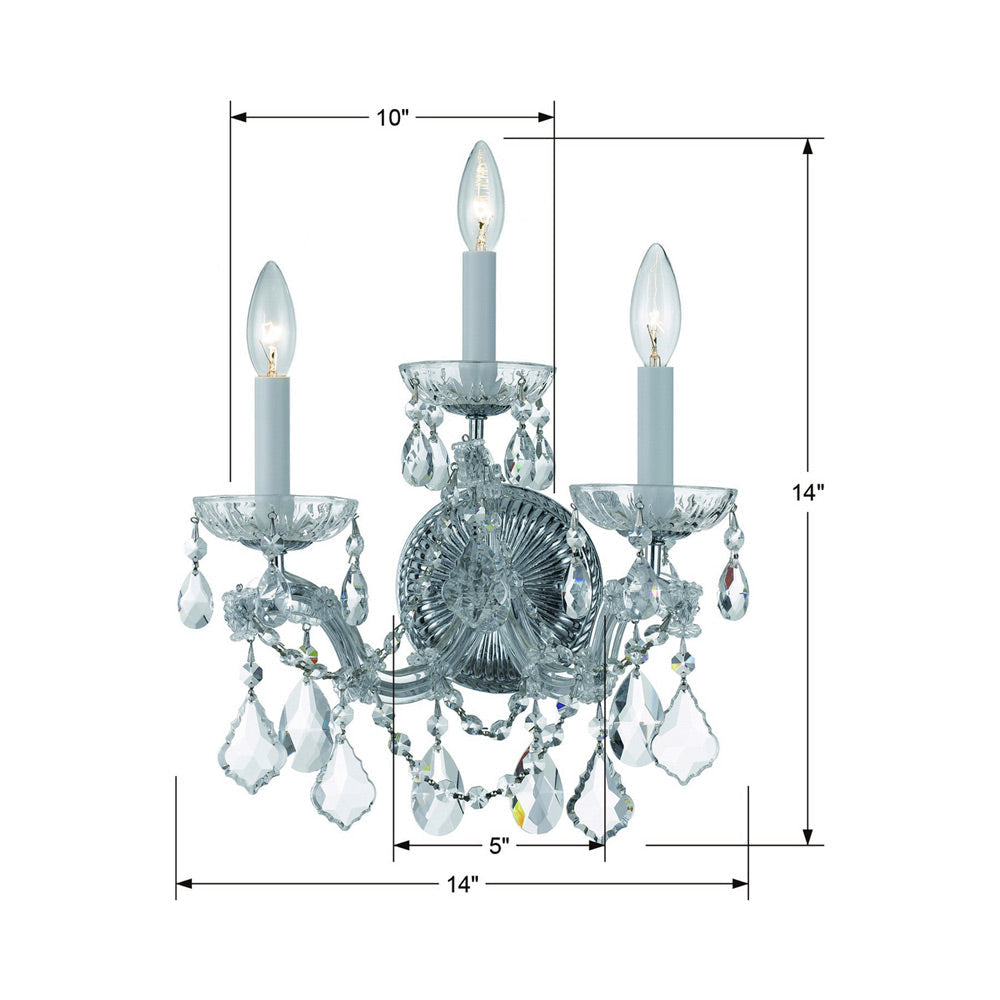 Maria Theresa Wall Light - line drawing.