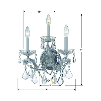 Maria Theresa Wall Light - line drawing.