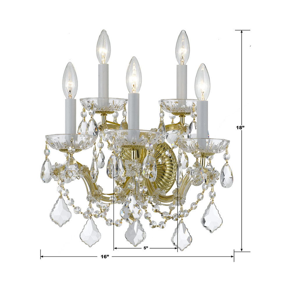 Maria Theresa Wall Light - line drawing.