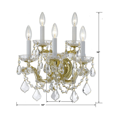 Maria Theresa Wall Light - line drawing.