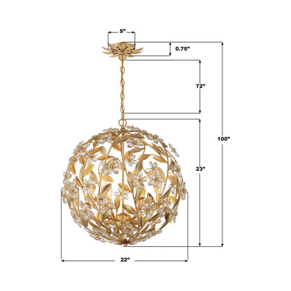 Marselle Pendant Light - line drawing.