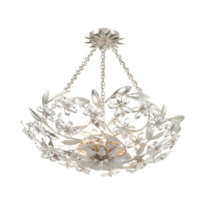 Marselle Semi Flush Mount Ceiling Light in Antique Silver.