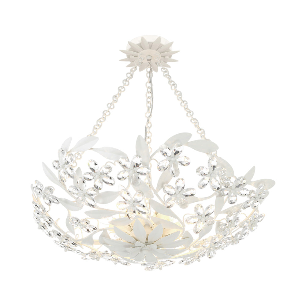 Marselle Semi Flush Mount Ceiling Light in Matte White.