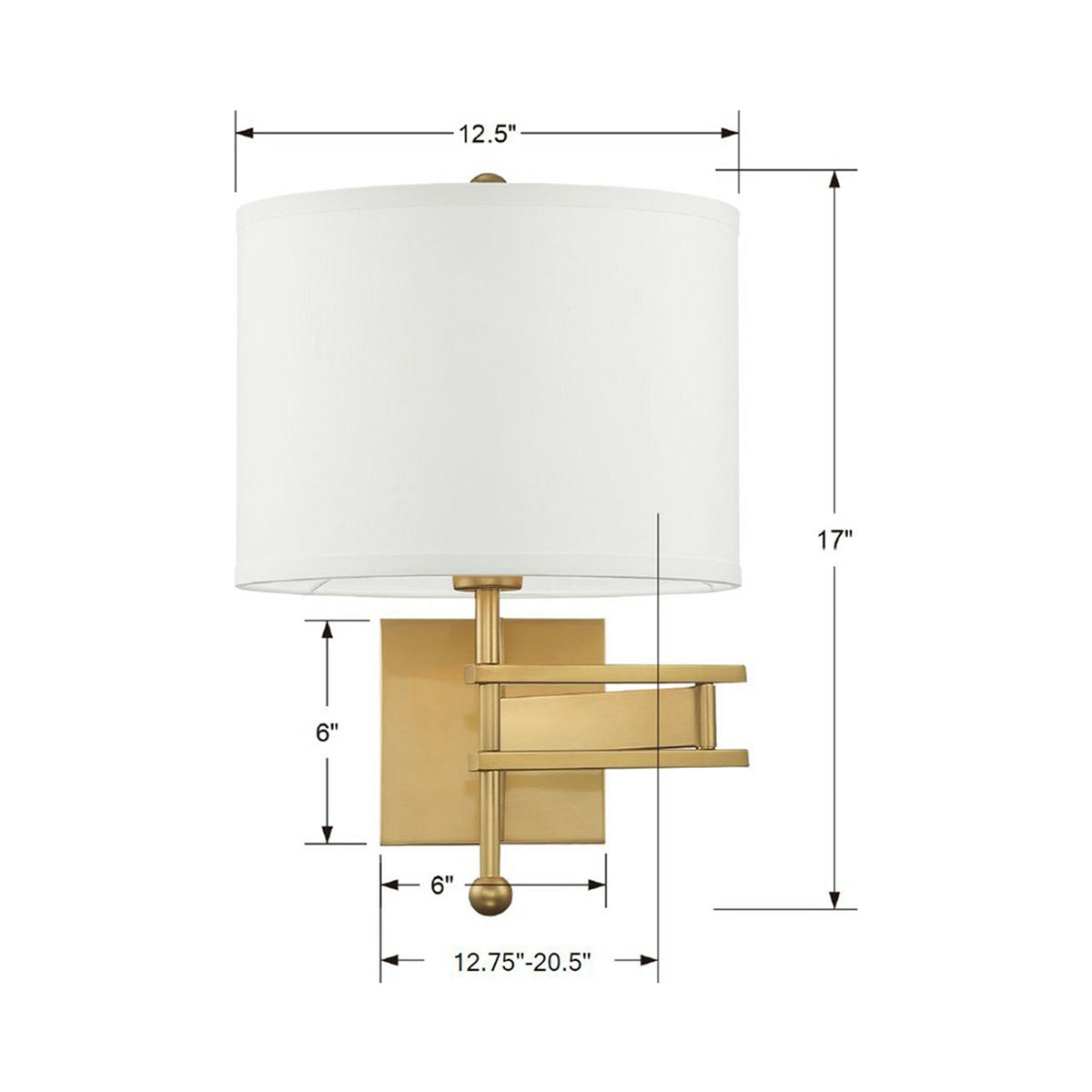 Marshall Wall Light - line drawing.
