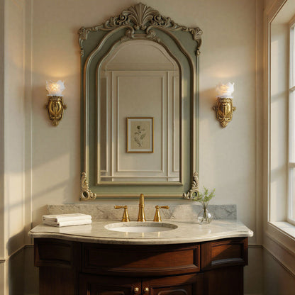 Mayfield Single Wall Light in bathroom.