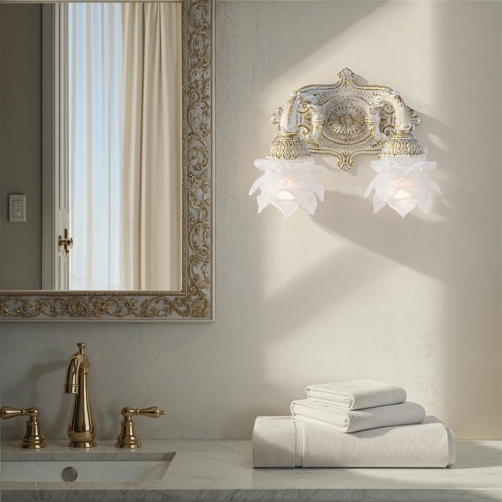 Mayfield Wall Light in bathroom.