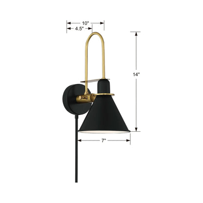 Medford Wall Light - line drawing.