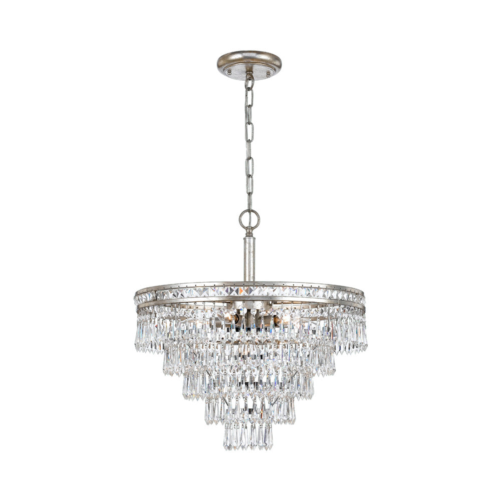 Mercer Mini Olde Silver Crystal Convertible Chandelier