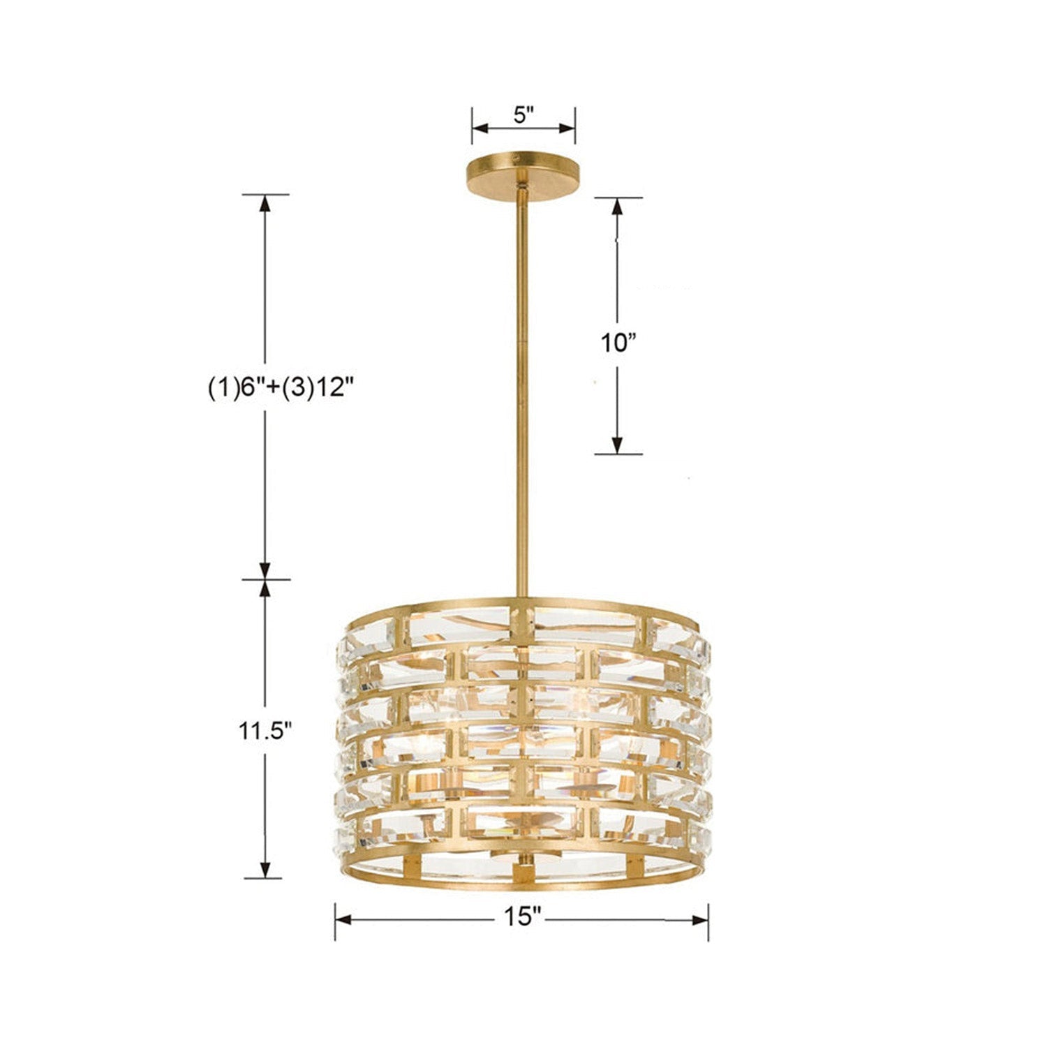 Meridian Chandelier - line drawing.