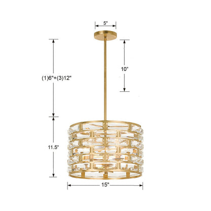 Meridian Chandelier - line drawing.