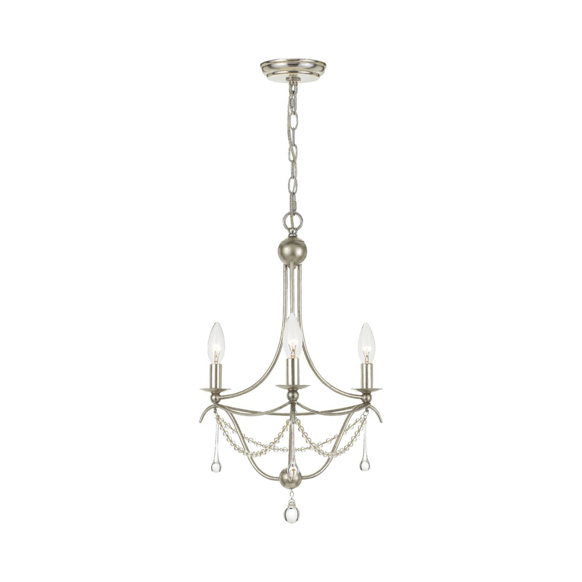 Metro Chandelier in Antique Silver (3-Light).