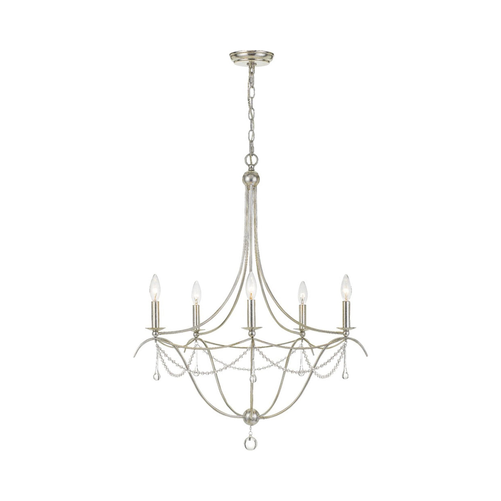 Metro Chandelier in Antique Silver (5-Light).