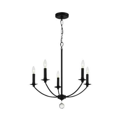 Mila Chandelier in Black (5-Light).