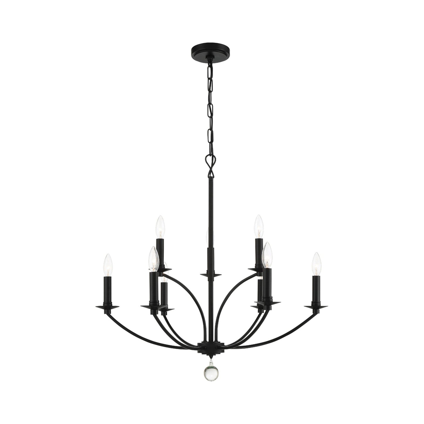 Mila Chandelier in Black (9-light).