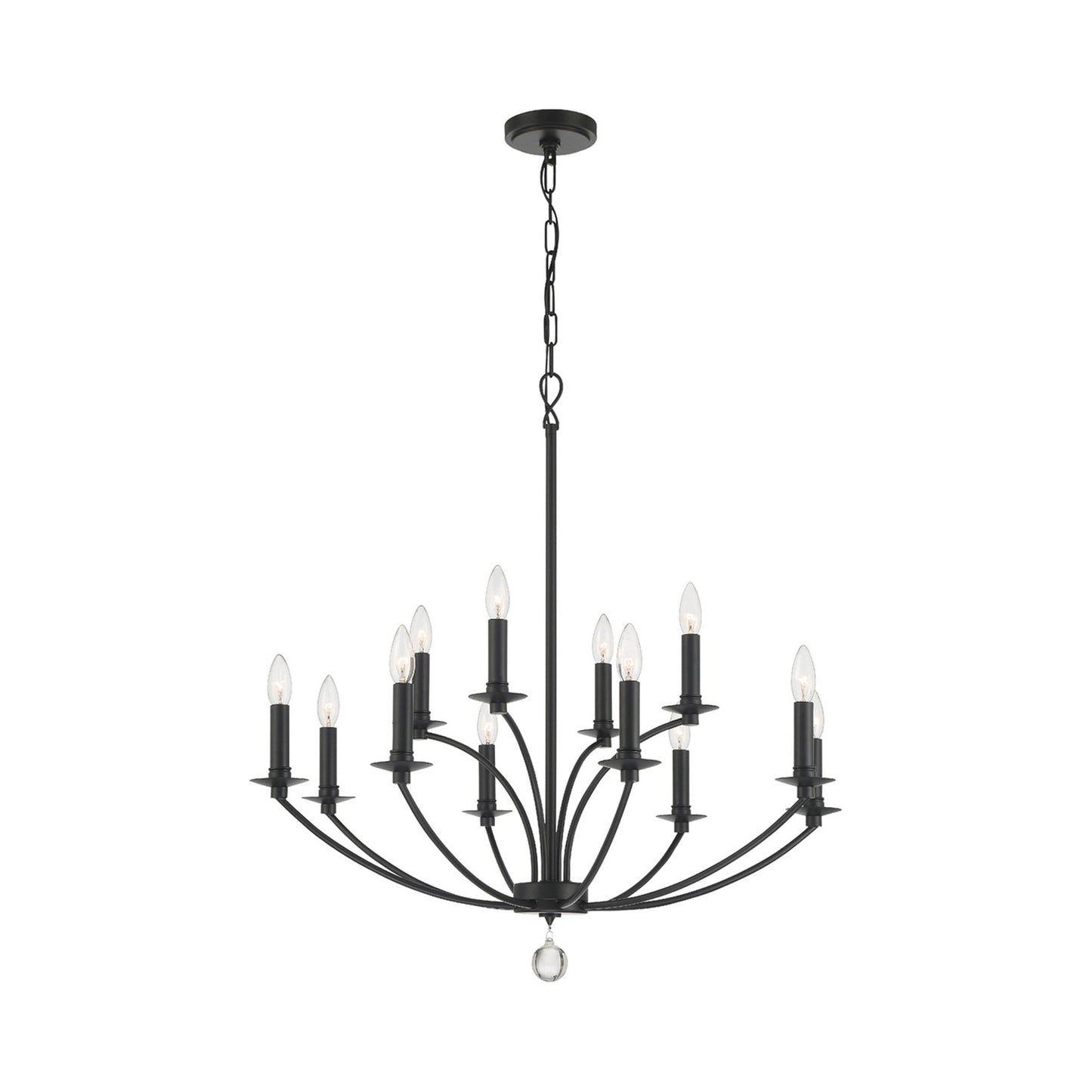 Mila Chandelier in Black (12-Light).