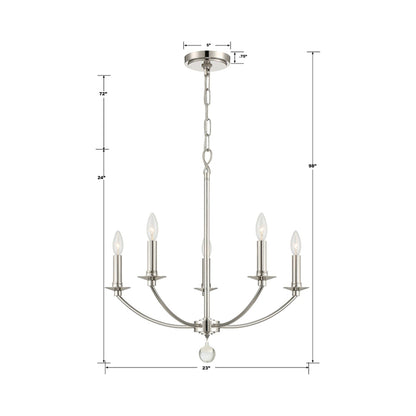 Mila Chandelier - line drawing.