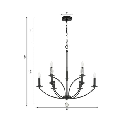 Mila Chandelier - line drawing.