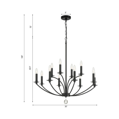 Mila Chandelier - line drawing.