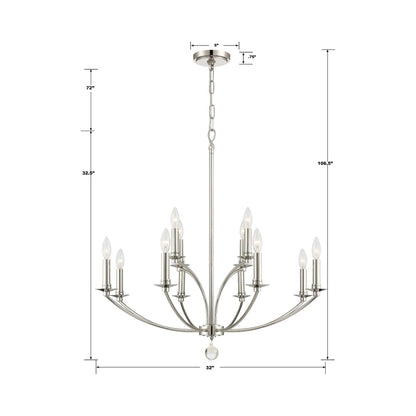 Mila Chandelier - line drawing.