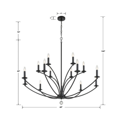 Mila Chandelier - line drawing.